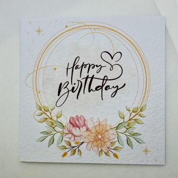 Beautiful Birthday card with flower design.