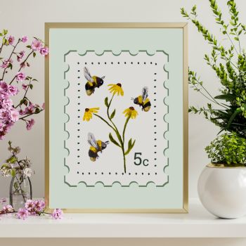 Bring a little piece of Ireland into your home with this beautifully hand-painted A3 wildflower print. This Stamp design features native Irish wildflowers and a cute bee 🐝 is perfect for nature lovers. It will make a perfect gift for to grace any home abroad or closer to home.🌸🌺🌻