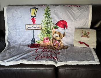 Personalised Fleece Blanket - Candy Cane Lane
Available in 3 sizes &ndash; small, medium and large. Pictured is the Medium size in the Plush Style blanket.
Available in 2 styles of fleece - The Original and a Plush Fleece. Both similar thickness. The Plush is printed onto a thin layer of short fleece stitched to an under layer of fleece The original is one layer of 350gsm fleece, both super quality the difference being personal preference.&nbsp;
Sizes: Original Fleece - Small 30&times;40&Prime; Medium 40&times;50&Prime; Large 60&times;80&Prime; Excellent quality 350gsm fleece.&nbsp;
Plush Fleece - Small 43 x53" Medium 55x59" Large 83x59" 300gsm fleece
Please note that these take apx&nbsp;4 weeks to process with the Plush taking 5 weeks