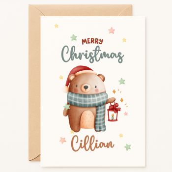 Personalised Christmas Card with Name | Made in Ireland by Printarelle
 
Celebrate the holidays with this personalised Christmas card featuring a cute festive design. Add any name for a custom keepsake perfect for kids, family, or friends. Printed on premium 300gsm cardstock, available in A5 or A6, blank inside for your message, and paired with a kraft envelope. Handmade in Ireland with care. How to Personalize Your Card:

Select your desired card size (A6 or A5).
In the designated "Personalization Box" (or notes to seller during checkout), please clearly provide&nbsp;the name you would like printed on the card (e.g., "Charlotte").
Please double-check the spelling for accuracy to ensure perfection!

Why You&rsquo;ll Love It
&nbsp;


📝 Premium 300gsm Cardstock: Printed on thick, smooth cardstock for a durable, elegant finish. The inside is blank, providing you with plenty of room to write heartfelt Christmas wishes, share family updates, or include a personal note.


📦 Kraft Envelope Included: Each card comes with a sturdy, recycled kraft envelope &mdash; perfect for mailing and gifting. Ready to send straight away.


🌍 Handmade in Ireland: Designed and printed in County Cork with care and attention to detail. Every purchase supports a small, independent Irish business.


🎁 A Versatile Holiday Greeting: Ideal for grandparents, parents, friends, teachers, or coworkers. A thoughtful Christmas card that spreads festive cheer to kids and adults alike.


💚 Eco-Friendly Choice: Both card and envelope are recyclable and made with responsibly sourced FSC-certified paper, making this a sustainable gift.


✨ Quality You Can Feel: Professionally finished, smooth, and sturdy &mdash; crafted to last as a meaningful holiday keepsake.

