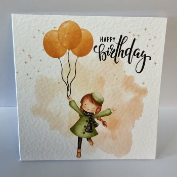 Textured birthday card for girls.