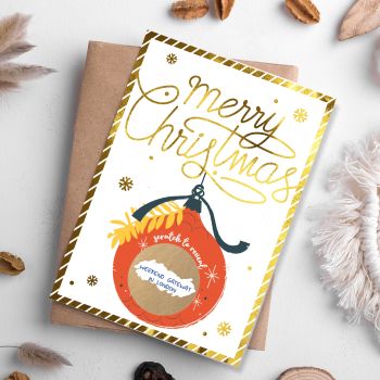 Christmas Scratch-Off Card with Gold Foil Surprise | Printarelle

This festive Christmas scratch-off card, featuring gold foil, is the perfect way to reveal a heartfelt holiday message or surprise gift. Designed in a flat postcard-style format, it adds excitement and charm to your celebrations.
