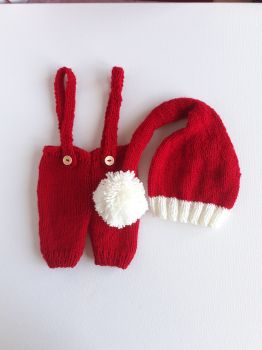 Hand knit newborn baby Santa outfit&nbsp;