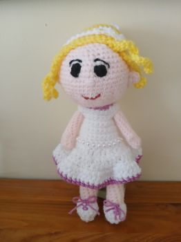 Blonde doll 8 inches tall