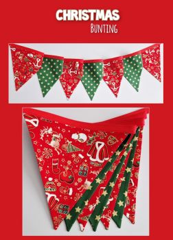 Beautiful Christmas Bunting.
7 flags , 1.40 m long. Each flag measures approximately 20 x 20cm. &nbsp;