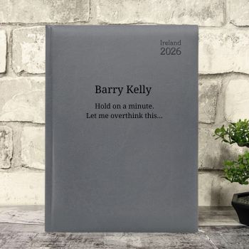 If we were doing staff picks this A5 Personalised Diary for 2026 would definitely be right up there!
It's just such a lovely thing to have on your desk and the quality, weight, and feel of the deluxe vivella soft feel faux leather diary is second to none.
Whether it's for your own daily planning or to give to a friend or loved one as a gift, by simply adding an engraved name and maybe a short message or quote, this personalised diary can become something that offers inspiration and encouragement all year round.
On the front of the beautiful padded cover, we'll engrave a name of your choice and optional message. Inside the 2026 A5 diary, you'll find high quality cream paper filled with lots of really useful information as well as a page per day to plan your schedule efficiently.