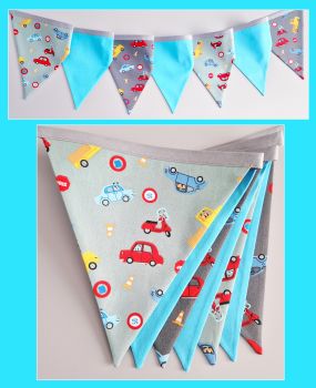 Beautiful Means of Transport Print Bunting 7 flags, 1.40 metres long