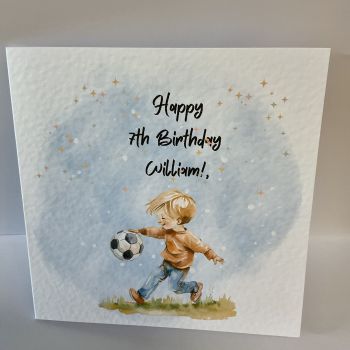 Birthday card, Personalised, Boy Design . Textured card.