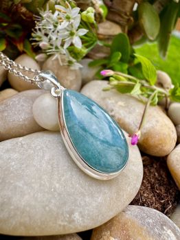 This beautiful Aquamarine set in Silver Necklace is handmade and perfect for a special birthday gift. It is made with sterling silver and has a great price. It is a stunning piece of jewelry that will bring joy and happiness for many years to come. It is the perfect way to show your love and appreciation.