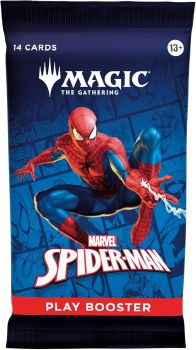Swing into Magic: The Gathering with Marvel’s Spider-Man Play Booster Packs! Each pack includes 14 cards, with at least one foil and one rare or higher rarity card.
