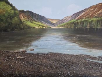 Glendalough Upper Lake &ndash; Framed Print by Ian DelaneyThis beautifully detailed framed print captures the peaceful stillness of Glendalough&rsquo;s Upper Lake in County Wicklow.