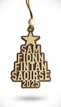 Celebrate the Christmas season with our Personalised Family Name Christmas Tree Ornament, a perfect way to display the names of your family members.