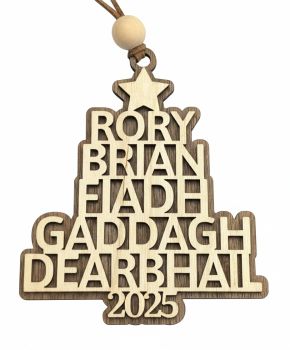 Celebrate the Christmas season with our Personalised Family Name Christmas Tree Ornament, a perfect way to display the names of your family members.