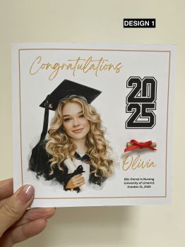🎓&nbsp;Personalised Graduation Card &ndash; Make It Their Own Special Keepsake&nbsp;🎓
Celebrate your graduate&rsquo;s big achievement with a one-of-a-kind card designed just for them! This beautifully crafted card can be fully personalised with:
✨&nbsp;Graduate&rsquo;s Name✨&nbsp;Date of Graduation✨&nbsp;College / University / School Name✨&nbsp;Course or Degree Details
Unlike a standard card, this is more than just a greeting &mdash; it&rsquo;s a keepsake to treasure. Whether it&rsquo;s high school, college, or university, this personalised graduation card captures their hard work and success in a thoughtful, meaningful way.
Perfect for parents, family, or friends who want to say&nbsp;&ldquo;I&rsquo;m proud of you&rdquo;&nbsp;in a way that feels truly special.
✔ Unique design made just for your graduate✔ High-quality print with attention to detail✔ A lasting memento of their achievement
Make it your own special card for a special person.