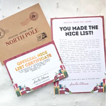 Details & Quality
Each letter is filled with festive joy from Santa himself, celebrating kindness and cheer. The matching certificate recognises children who’ve made the Official Nice List, a magical reward they’ll cherish for years to come.
Handmade in Ireland
Lovingly printed, assembled, and packaged in County Cork by Printarelle, this Santa Letter Set is a festive keepsake that captures the spirit of Christmas. Professionally sealed for protection, ensuring it arrives in perfect condition.