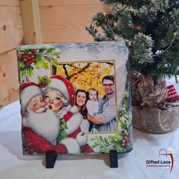 Personalised Christmas Themed Photo Slates is a personalised gift and a keepsake of a special day. They can be personalised with a Themed Christmas Frame around a picture of your choice and with a small amount of text on them if you wish. Another special personalised gift from Gifted Lane.