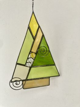 Stained glass Christmas Trees - All designed and handmade by the artist.