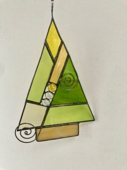 Stained glass Christmas Trees - All designed and handmade by the artist.