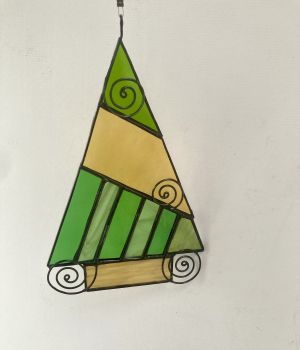 Stained glass Christmas Trees - All designed and handmade by the artist.