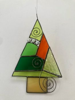 Stained glass Christmas Trees - All designed and handmade by the artist.