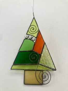 Stained glass Christmas Trees - All designed and handmade by the artist.
