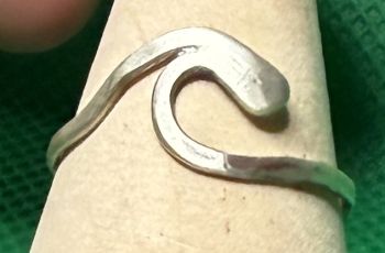 All of our silver rings are made with 100% recycled silver. We even recycle our own scrap silver when we can! 