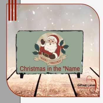 Personalised Christmas Themed Name slate is a personalised gift to add to your Christmas display. Add your name or family name and have it displayed as a personalised welcoming to your house guest. Another special personalised gift from Gifted Lane.
 