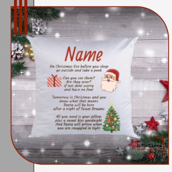 Have this lovely poem about Christmas Eve on a Personalised Christmas Eve cushion for a child this Christmas. This cushion comes with the poem and the child name as shown and can also be personalised further with any picture or text on them. Another special personalised gift from Gifted Lane and would make an ideal present for someone special this Christmas.