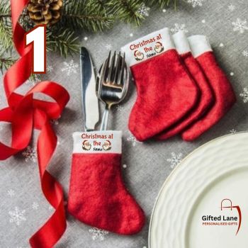 Make your Christmas table more festive and unique with Personalised Christmas Stocking Cutlery Sets. These Christmas Cutlery Stockings can be personalised at the top with a small amount of text like family name or guests name and a picture or image. Another special personalised gift from Gifted Lane and would make an ideal present for someone special this Christmas. Check out our store today and see, like, comment and review on our full range of personalised gifts from Gifted Lane. Remember a personalised gift from Gifted Lane is always a special gift
