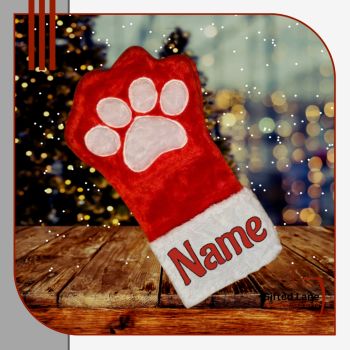 Personalised Pet Santa Stocking is a special personalised gift for a family pet or pet lover. These Pet Santa Stocking are red in colour with a paw print on the main part of the stocking and the top of the stocking can be personalised with any picture or name or text on them. Another special personalised gift from Gifted Lane and would make an ideal present for someone special this Christmas.