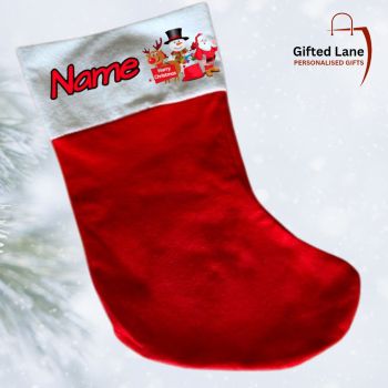 Personalised Santa Stocking is a personalised gift for a child for a special day. These Santa Stocking are red in colour with white at the top and can be personalised with any picture or name or text on them. Another special personalised gift from Gifted Lane.