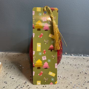 Handmade laminated  Christmas bookmarks. Beautiful gift for book lovers. Stocking filler.