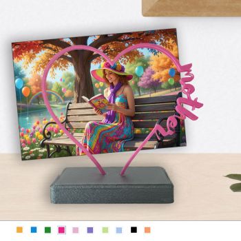 This unique photo display features a beautifully crafted, 3D printed heart design, mounted on a sleek base. It's the perfect way to celebrate a special person or moment.
Heartfelt Personalization: Customizable with any name or word (like "Mother," "Love," or "Family") integrated directly into the design.
Photo Ready: Designed to hold a standard 5 x 7 inch photo.
Your Choice: Simply order the stand to use your own photo, or add a print service to receive it ready to display!
An ideal gift for Mother's Day, anniversaries, or just because.
Ready to customize your perfect gift? Tell me the name or word you'd like on the heart!