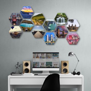 Step into a world where your cherished memories take flight, defying the rigid constraints of squares and rectangles, and embrace the enchanting geometry of Hexagon Tiles. Here, your photos transform into captivating honeycombs of joy, adorning your walls with a mesmerizing mosaic of life's sweetest moments.
These aren't just ordinary photo tiles; they're whimsical fragments of a honeycomb, each capturing a unique facet of your life's kaleidoscope. Crafted from lightweight yet sturdy foam core, these tiles dance to their own rhythm, inviting you to create captivating arrangements that defy convention.
With Vivid Ink Technology, your photos will burst forth with vibrant hues, as if kissed by a mischievous rainbow. And thanks to the Nano-gel Adhesive fixing, these hexagonal guardians of memories will cling steadfastly to your walls, defying gravity's persistent tug.
As you gaze upon your Hexagon Tiles, let your imagination flutter and twirl, like a butterfly flitting through a field of wildflowers. Relive the laughter that echoed through sun-drenched afternoons, the tears of joy that sparkled like diamonds, the exhilarating adventures that etched themselves onto your soul.
So unleash your inner honeycomb architect and transform your walls into a captivating tapestry of memories. With Hexagon Tiles, your memories will dance and twirl, forever defying the relentless march of time.