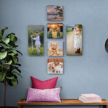 Includes:
4 Square Infinity Photo Tiles (8 by 8 inch)
2 Tall Infinity Photo Tiles (8 by 16 inch) 
 
 
Space needed:
⬆  35inch (89cm)
➡  26inch (66cm)
 
 
Imagine a realm where your cherished memories break free from the confines of conventional photo frames and embark on a whimsical adventure across your walls. Welcome to the world of Mix of 6 Infinity Photo Tiles, where your most treasured moments transform into captivating mosaics that defy the boundaries of time and space.These aren't just ordinary photo tiles; they're mischievous sprites, eager to weave their magic into your home decor. Each tile, crafted from lightweight yet sturdy foam core, possesses a unique personality, ready to infuse your walls with a touch of whimsy and intrigue.With Vivid Ink Technology, your photos will burst forth with vibrant colors that dance and twirl, conjuring a kaleidoscope of emotions. And thanks to the Nano-gel Adhesive fixing, these mischievous memory keepers will cling steadfastly to your walls, defying gravity's persistent tug.As you gaze upon your Mix of 6 Infinity Photo Tiles, let your imagination pirouette and somersault through a kaleidoscope of memories. Relive the laughter that echoed through sun-drenched afternoons, the tears of joy that sparkled like diamonds, the exhilarating adventures that etched themselves onto your soul.So unleash your inner artist and transform your walls into a canvas of memories, where each tile adds a vibrant splash of color and a dash of whimsy. With Mix of 6 Infinity Photo Tiles, your memories will pirouette and twirl, forever defying the relentless march of time.