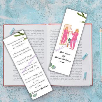 Self Trust Poetry Bookmark with tassle.&nbsp; Thoughtful gift. 6" x 2" 400 gsm.&nbsp;&nbsp;
Tassle colours may vary.
Encouraging original verse from Irish poet, Sandra Matthews.
