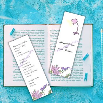 One Light Poetry Bookmark with tassle.&nbsp; Encouraging gift. 6" x 2" 400 gsm.&nbsp;&nbsp;
Tassle colours may vary.
Encouraging original verse from Irish poet, Sandra Matthews.