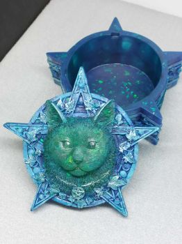 Pentagram Star Cat Trinket Treasure Box - Ready to Go - Salem Witch Familiar Spell Magic Charmed Jewelry Feline Altar Jewelry Box 14.5cm
Cast in resin before being hand-painted, this Box is perfect for anyone who has a passion for magic.
🌟 Allow for some color difference