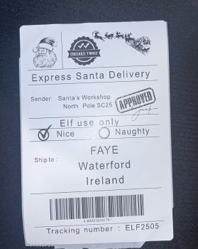 Add a sprinkle of festive fun to your gifts with these personalised Santa Shipping Labels. Perfect for making every package feel like it&rsquo;s truly from the North Pole, they bring joy and excitement before the gift is even unwrapped. Customise each label to create a magical delivery experience that sparks smiles and holiday cheer!
&nbsp;
Please use box provided to enter name and address details for the Santa Shipping Label
&nbsp;
Label size: 6" x 4"