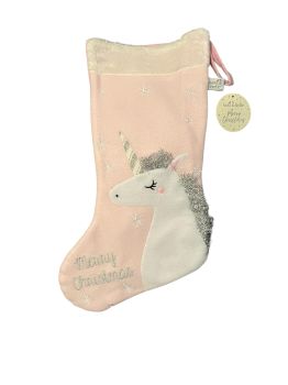 &nbsp;
Make Christmas extra magical with our Personalised Unicorn Christmas Stocking! This pink stocking features a silver-maned unicorn with twinkling stars, soft fur trim, and hanging loop. Add a name for a special touch &mdash; perfect for unicorn lovers of all ages!
&nbsp;