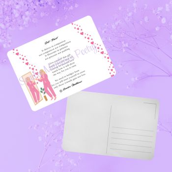 Self Trust. Poetry Postcard.&nbsp; Encouraging gift. 5.75" x 4.1".&nbsp;
Poetry on one side. Standard postcard format on other side.
Original verse from Irish poet, Sandra Matthews.