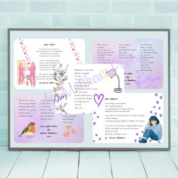 Five Poetry Postcards.&nbsp; Encouraging gift. 5.75" x 4.1".
Poetry on one side. Standard postcard format on other side.
Original verse from Irish poet, Sandra Matthews.