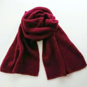 
Alpaca Wool&nbsp;&amp; Silk Scarves Ireland |&nbsp;Burgundy
Burgundy, our finest &nbsp;wool and silk scarves Ireland collection is hand knitted from an exclusive blend of alpaca Wool ( highest quality) and Silk yarn.(77% Alpaca &ndash; 23% Mulberry Silk).
Seriously soft and luxurious, you can wrap yourself up inside like in a cocoon.
This limited-edition collection offers a selection of timeless colours, reflecting the changing shades of the seasons &ndash; with pinks, heathers, rustics, greys, and greens.
A perfect gift for him or her -Beautiful with both formal and casual looks, this scarf elevates any outfit with a touch of quiet luxury &ndash; a timeless investment piece.
Colour: Burgundy

Treasured for its unmatched softness, breathability and warmth.
Each scarf is hand knitted with love -a unique piece
Feels exquisite against the skin
Generous Size -One size fits all (170cm x 35cm.)
Perfect for chilly mornings or elegant evenings
Beautifully gift wrapped and ready for giving- from my studio in Dublin Ireland

&nbsp;