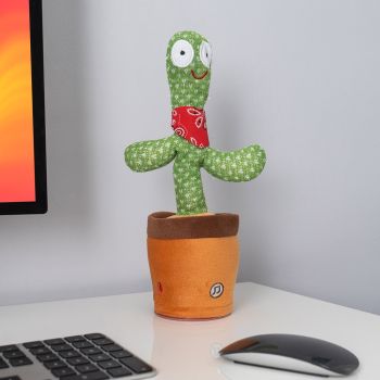 The Dancing Cactus is an interactive toy that sings, dances, and repeats what you say. Features built-in songs, a 60-second voice recorder, and easy button controls. Powered by 3&times;AA batteries (not included).