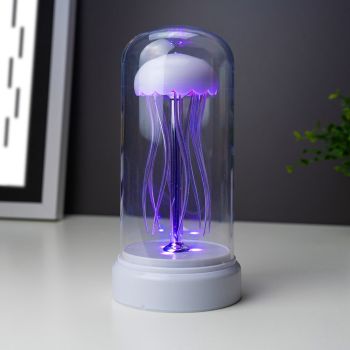 A calming Jellyfish Lamp featuring smooth 360&deg; spinning motion, 6 lighting modes, and easy one-button control.
 Powered by 3&times;AA batteries (not included).
 Perfect for ambience, relaxation, or gifting. 
Not a toy &mdash; keep away from children.
&nbsp;