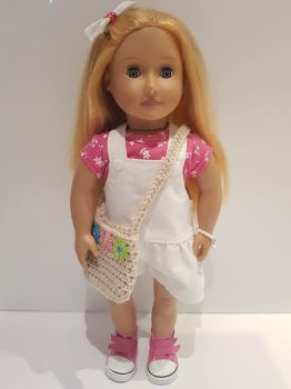 
Handmade Romper Set with Crochet Cross Body Bag Set for Our Generation Dolls
&nbsp;