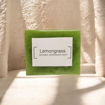 100% Natural Lemongrass Soap! Handmade to energize your skin and mind. Get that clean, vibrant scent and a creamy lather every time. Your perfect mood booster.