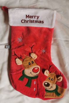 Fur Reindeer Christmas Stocking