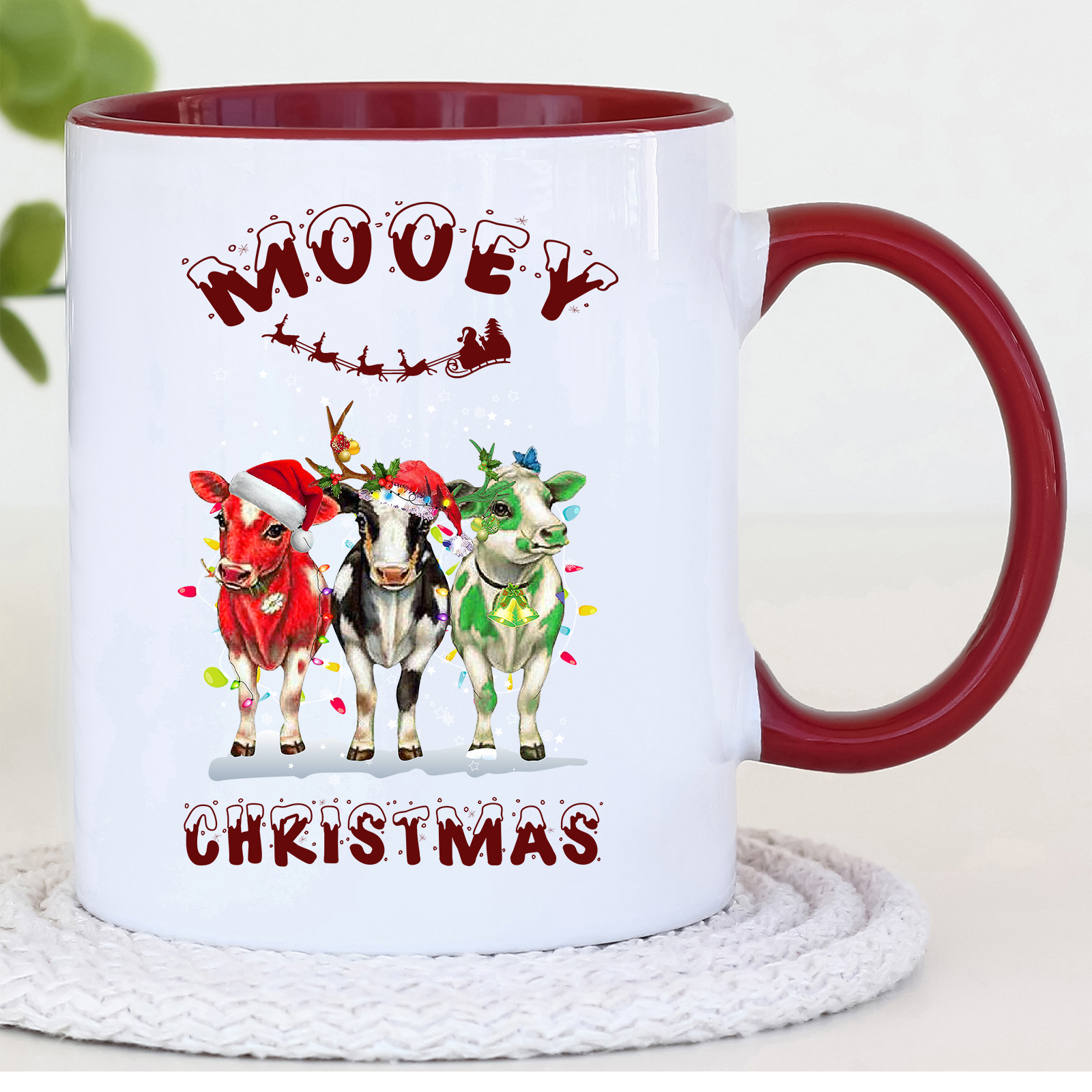 &nbsp;







&nbsp;







Bring some udderly festive fun to your mornings with this &ldquo;Mooey Christmas&rdquo; cow trio! Decked out in Santa hats, lights, and enough holiday spirit to light up the whole shed, these cheerful cows guarantee a smile with every sip. The perfect quirky gift for farmers, cow lovers, or anyone who prefers their Christmas with a side of pure mooo-madness.




&nbsp;

&nbsp;








&nbsp;

&nbsp;



