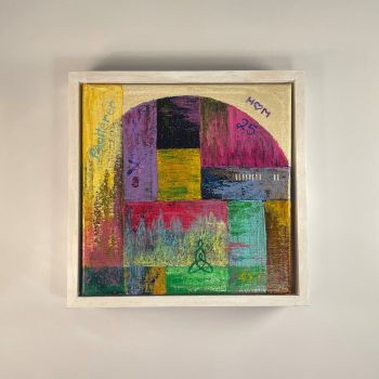 This painting is based on a historical 1911 census entry in the style of an abstract of a Georgian door in Dublin and the lives of the people who walked through it. Scroll down to see full details about the census entry that inspired this painting below.